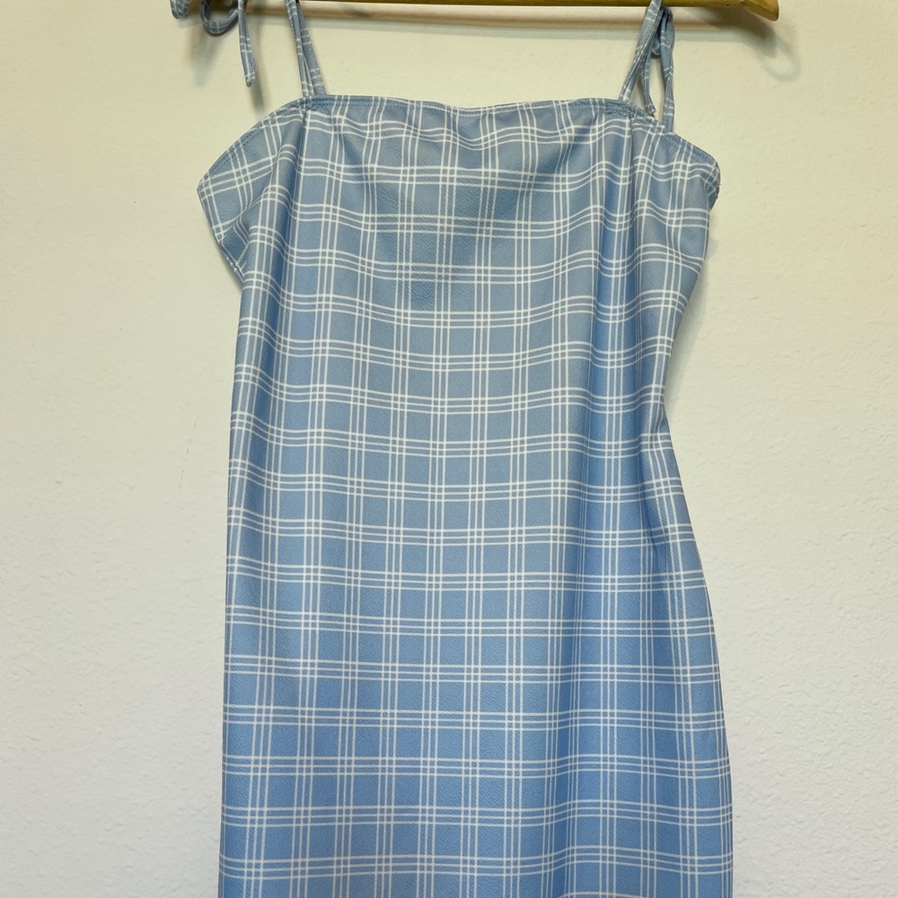 Women’s SHEIN Blue Plaid Bodycon Dress